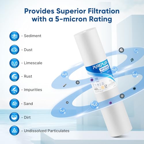 PUREPLUS 20x4.5-Inch 5-Micron Whole House Sediment Water Filter 2 Pack
