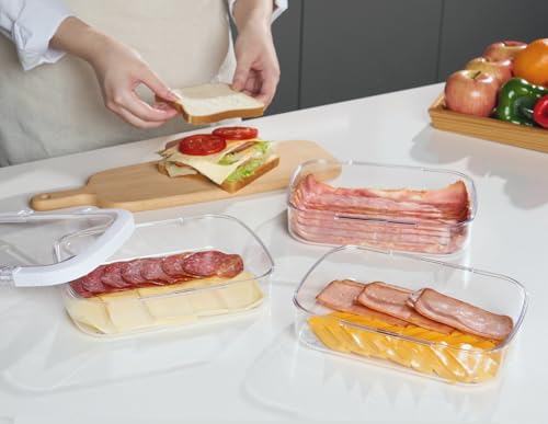 Deli Meat 3-Pack Food Storage Containers with Airtight Lids - Clear Tritan