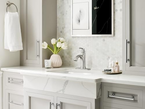 Moen Wellton Single-Handle Bathroom Faucet with Drain - Spot Resist Nickel - Variation 1
