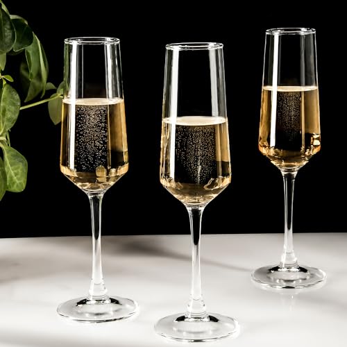 Set of 12 Champagne Flutes - Elegant Long Stem Sparkling Wine Glasses for Parties & Celebrations