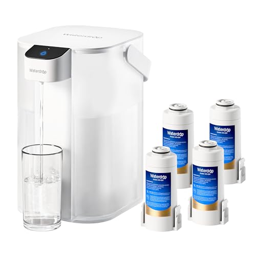 Waterdrop ED01W Electric Water Filter Pitcher - White with 4 Filters, 15-Cup Capacity - Upgraded