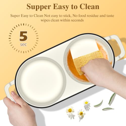 Umite Chef Cream White Double Round Dutch Oven & Bread Proofing Set