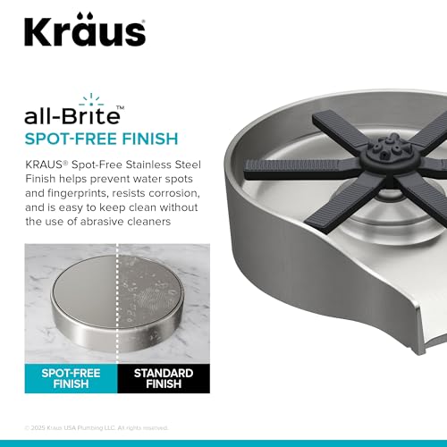 Kraus CleanMate Glass Rinser for Kitchen Sink - Spot-Free Stainless Steel KGR-500SFS