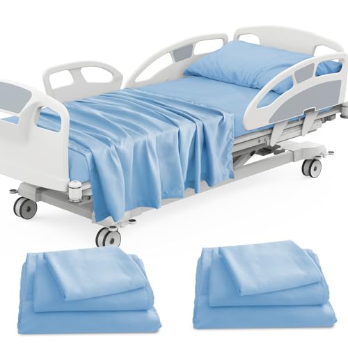 Luv4babe Blue Hospital Bed Sheets Set 6-Piece, 36x80x9 Inches, Home Use