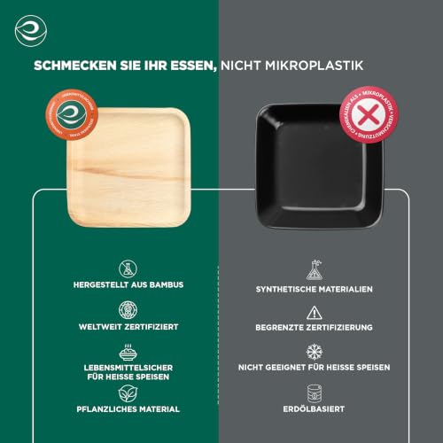 ECO SOUL 7 & 10 Inch Disposable Bamboo Bundle Plates (50 Pack)