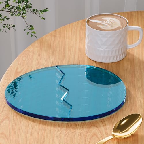 Leadiy Acrylic Coaster Decorative Plates, Irregular Bar Drink Coaster, Clear Cloud Shape Coffee Cup Coaster, Perfect for Tabletop Protection and Accessories Display.(Iridescent)