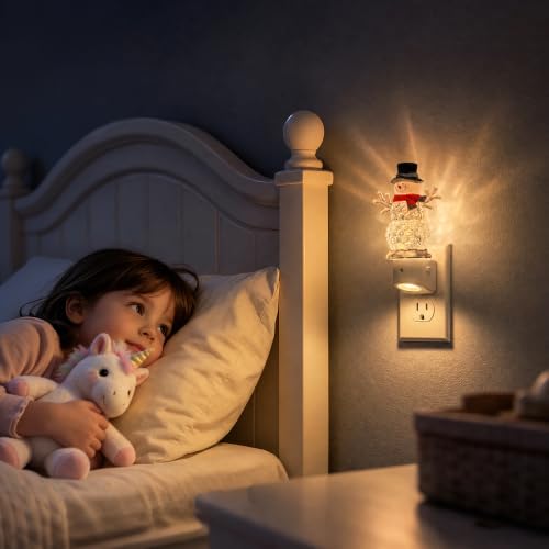 DORESshop Snowman Christmas Night Light 1 Pack RGB Dusk to Dawn Kids Bedroom Decor