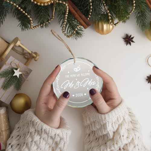 Wedding Gifts for Couple, Mr and Mrs Ornament 2024, Our First Christmas Married Ornament 2024, First Christmas Married Ornaments, 1st Christmas As Mr and Mrs, Newlywed Gifts for Couples 2024
