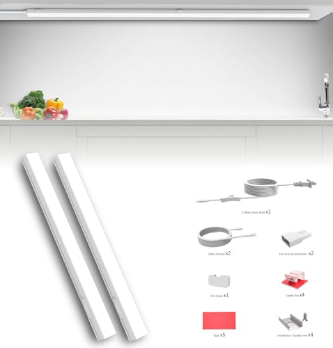 White 2 Pack 16-Inch Linkable LED Under Cabinet Lights with 3 CCT Settings