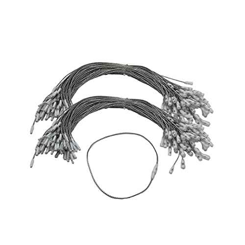 200 Pack Silver Christmas Ornament Precut String Hangers with Snap Fastener (Nomad Brand)