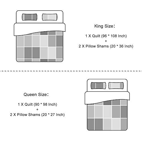 Qs-Exquisite Travan 3-Piece Floral Quilt Set Queen Size | Lightweight & Soft Microfiber Bedspread with Shams, Garden Style Bedding for All Seasons