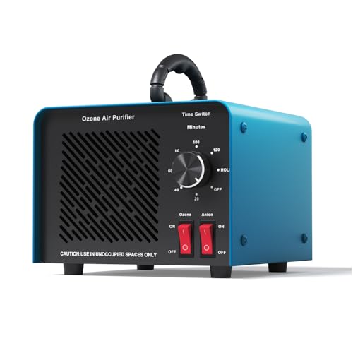 Blue High Capacity 120,000mg/h Ozone Generator & Negative Ion Air Purifier for Large Spaces