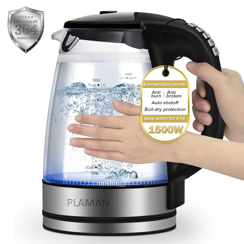 Electric Kettle with 6 Temperature Presets for Tea and Coffee - Fast Boil & Safety Design