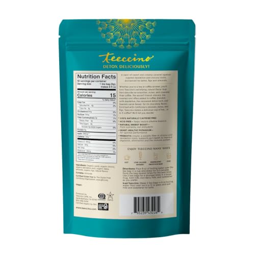 Caramel Nut Dandelion Herbal Tea - Caffeine Free, 50 Eco-Friendly Tagless Tea Bags - Variation: Caramel Nut / 50 Count