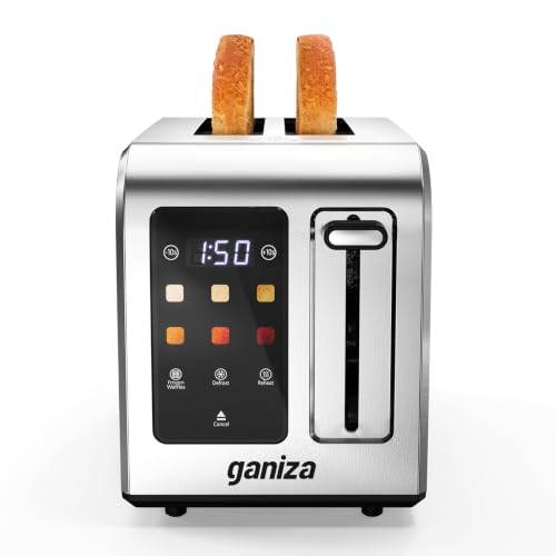 Ganiza 2-Slice Touchscreen Smart Toaster - Wide Slot, Stainless Steel