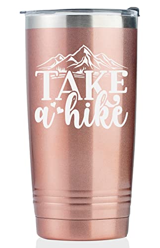 20oz Stainless Steel Travel Mug with Straw & Lid – Take a Hike Gift for Women