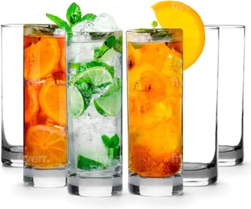 LEMONSODA Premium 12oz Highball Glass Set of 12 - Elegant Cocktail & Water Glasses