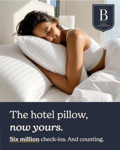 King Size Bed Pillows Set of 2 - Beckham Hotel Collection, White, Medium-Firm, Breathable Cotton Cover