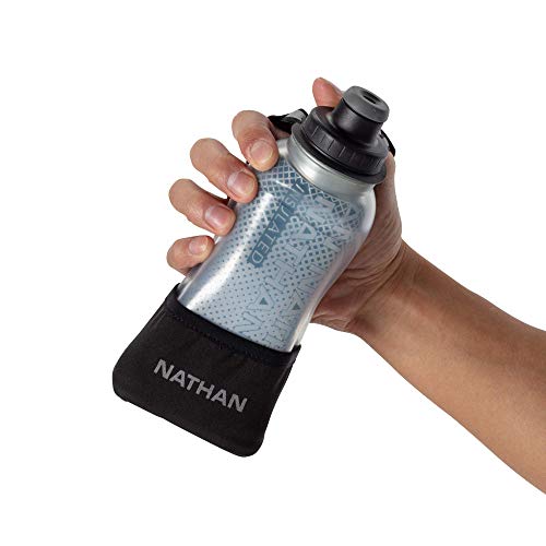 Nathan 12oz Insulated Hydration Water Bottle with Hand Strap - Black / Marine Blue