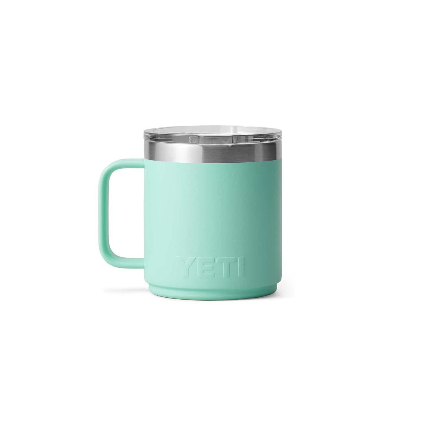 YETI Rambler 10 oz Ceramic Lined Stackable Mug, Vacuum Insulated, Stainless Steel with MagSlider Lid, Seafoam