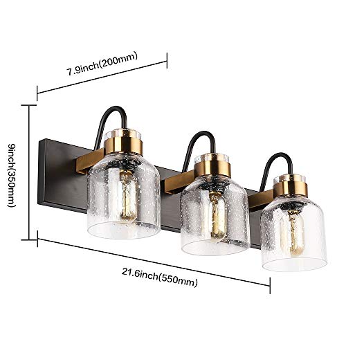 Oil Rubbed Bronze Bathroom Vanity Light Fixture 3-Light Wall Sconce Vintage Style