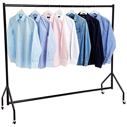 Heavy Duty Portable Garment Rack 1.82 x 1.52 m (72 x 60 inches) Black - Rolling Clothes Organizer for Home & Retail