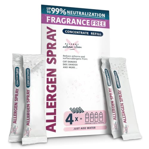 Allergy Asthma Clean Refill Pack - 4 x 32oz Mineral Allergen Spray, Odor-Free