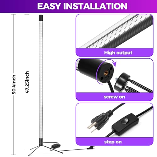 Waygor 2 Pack 4ft Black Light Bar 395-405nm UV LED for Glow Party Halloween