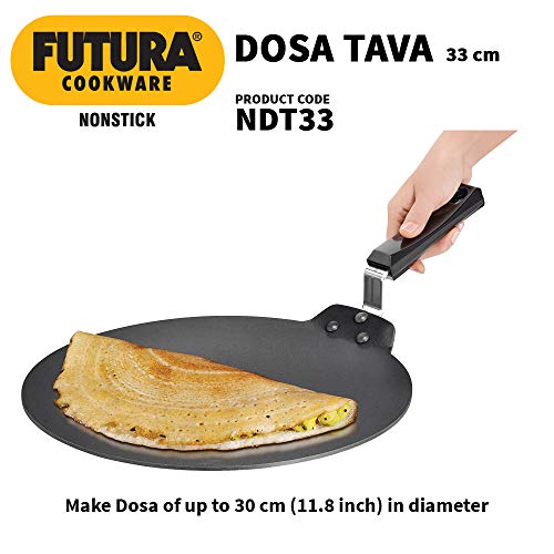 Hawkins Futura 13-Inch Nonstick Dosa Tava – Heavy Gauge Aluminum, Even Heating
