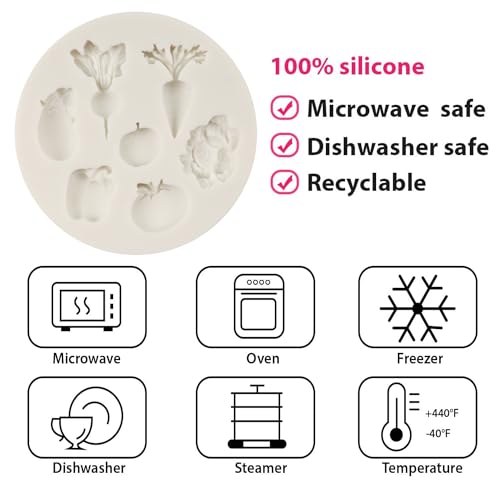 QDMOLDS Style G Vegetable Silicone Fondant Mold for Cakes & Crafts