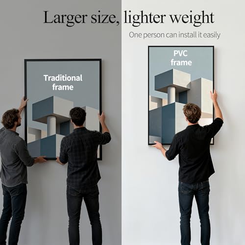 24x36 Poster Frame Black Plastic Pack of 6 - Easy Slide-In Assembly
