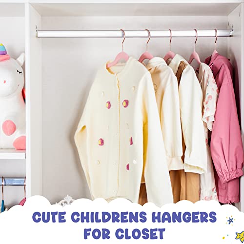 HOUSE DAY Velvet Kids Hangers 60 Pack - Blush Pink, 14-Inch Slim Childrens Closet Organizers