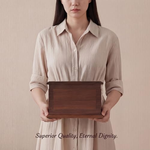 Walnut Wooden Cremation Urn for Adults - Handcrafted Ashes Container