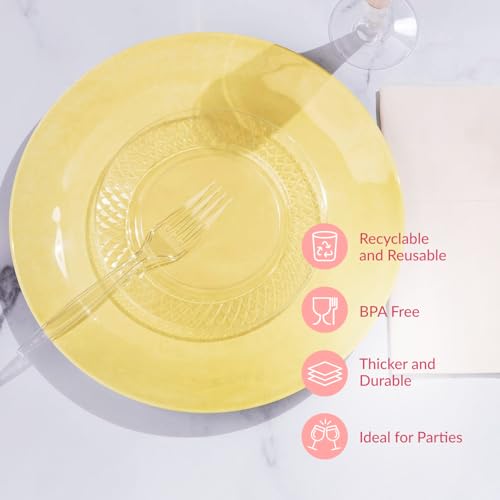 Prestee 300 Pack Clear Disposable Heavy Duty Plastic Forks for Events & Catering