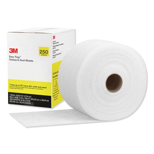 3M Easy Trap Sweep and Dust Sheets - 1 Roll of 250, 8x6 Inches, Disposable Dusting Sheets