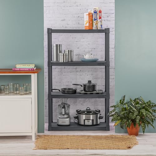 Sterilite 4 Shelf Heavy-Duty Plastic Storage & Utility Shelving Unit - Model 1