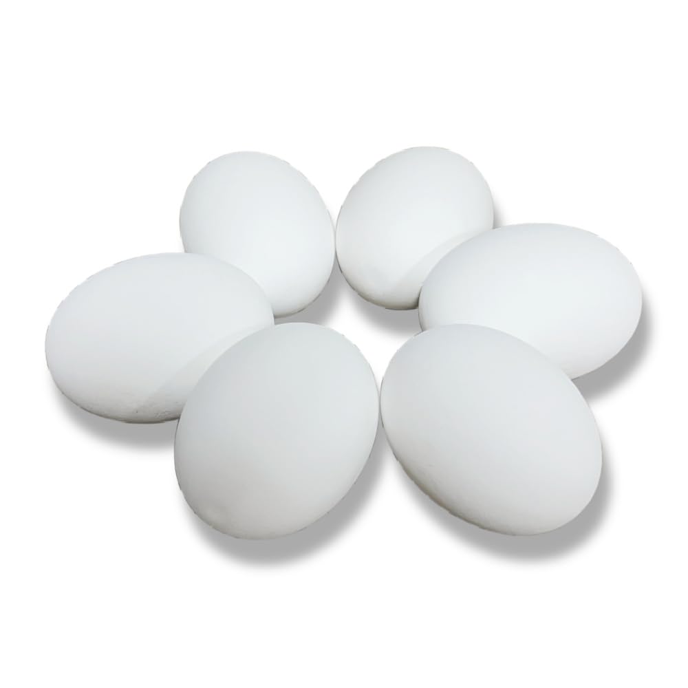 The Eggmazing Egg Decorator White Wooden Eggs - for Easter Egg Decorating, Arts and Crafts - Matte White Eggs Specifically Designed to be Used with All Eggmazing Egg Decorators (6 Pack), Ages 3 and Up