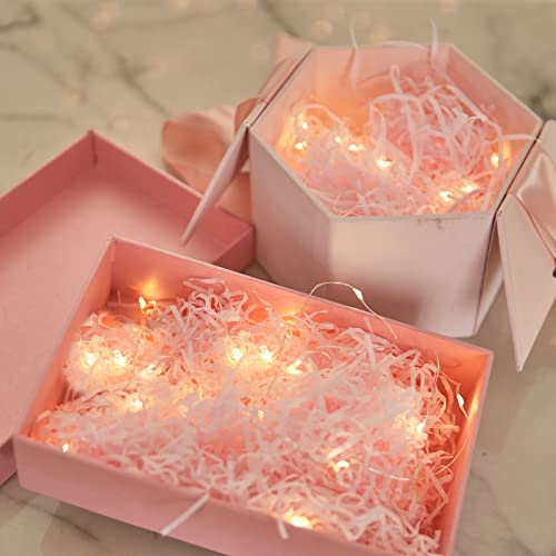 6 Pack Fairy Lights Battery Operated String Lights, 10 LED on 3.3ft Silvery Copper Wire,High Brightness for Wedding Christmas Flowers Gift Box Decoration (6 Pack, Warm White)