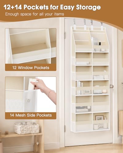 Criusia Over the Door Organizer, Extra Large 12 Compartments Closet