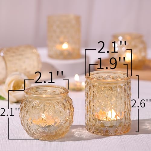 NITIME 36 Pcs Gold Votive Candle Holders Set Wedding Party Decor