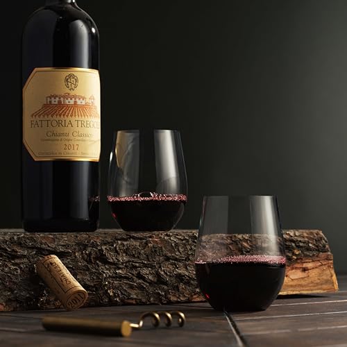 Munfix Disposable Plastic Stemless Wine Glasses 12oz, Clear, Shatterproof, BPA-Free, 48 Pack