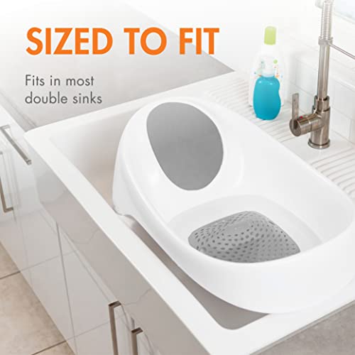 White Baby Bathtub with Support Positions & Color Changing Drain Plug - 0-18 Months