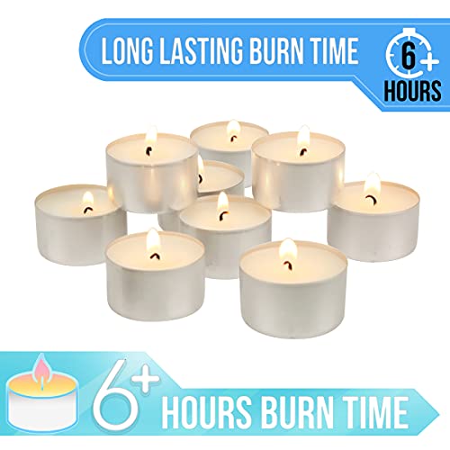 300 Pack Unscented Tea Light Candles - White Long Burn Time, Safety & Versatile Decor