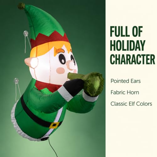 Inflatable Christmas Elf Door Decor - Peeping Holiday Indoor/Outdoor Figurine