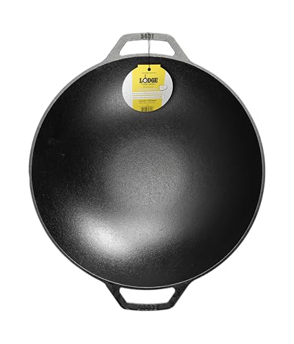 Lodge 14-Inch Cast Iron Wok with Dual Loop Handles, PFAS-Free