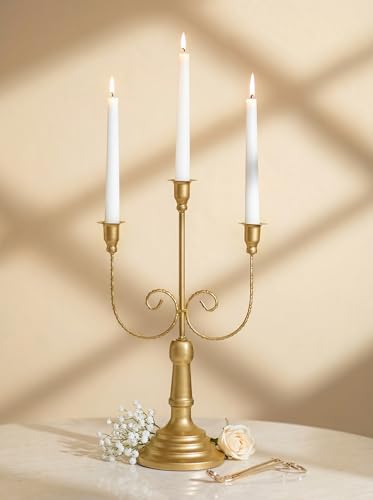 Romadedi 15.7-Inch Gold Candelabra Set of 2 Wedding & Holiday Centerpieces
