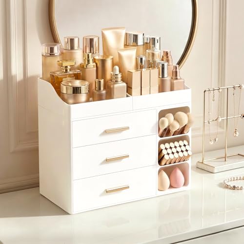 HBlife Makeup Organizer Countertop with Brush Holder,Large Bathroom