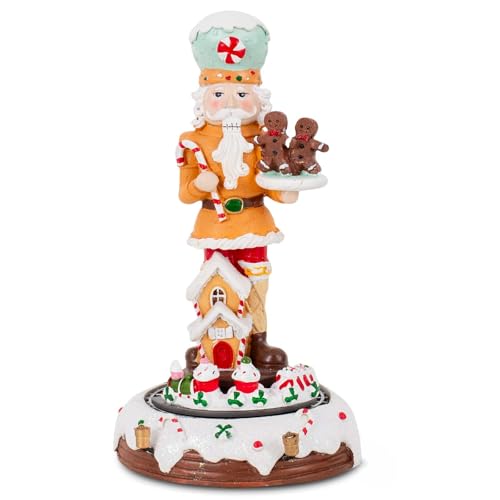 Innodept12 Gingerbread Nutcracker Collection – Animated LED Train Scene Vintage Figurines