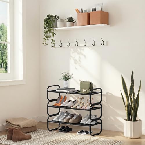 3 Tier Expandable Shoe Rack - Adjustable Closet Shoe Organizer