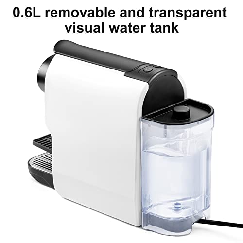 Beanglass Mini Espresso Machine White Compatible with Nespresso Original Pods